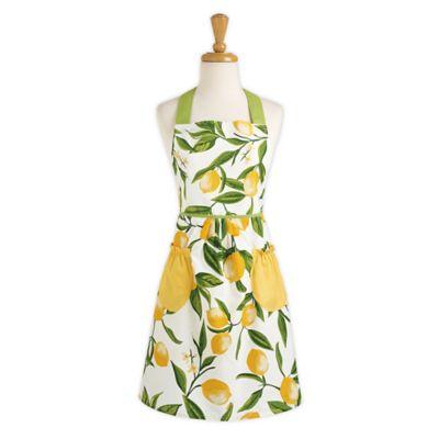 DII® Design Imports Lemon Bliss Apron in Yellow/White