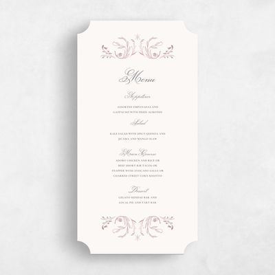 Pink Ticket Wedding Menu - Camberley