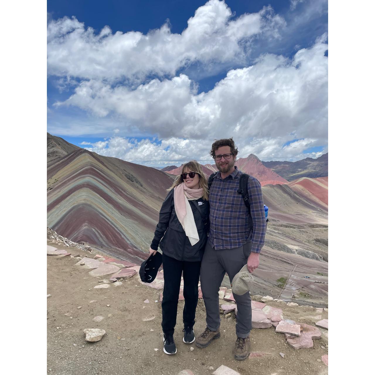 Our first New Year's together in Peru. This is us at Rainbow Mountain - 5.000km altitude!