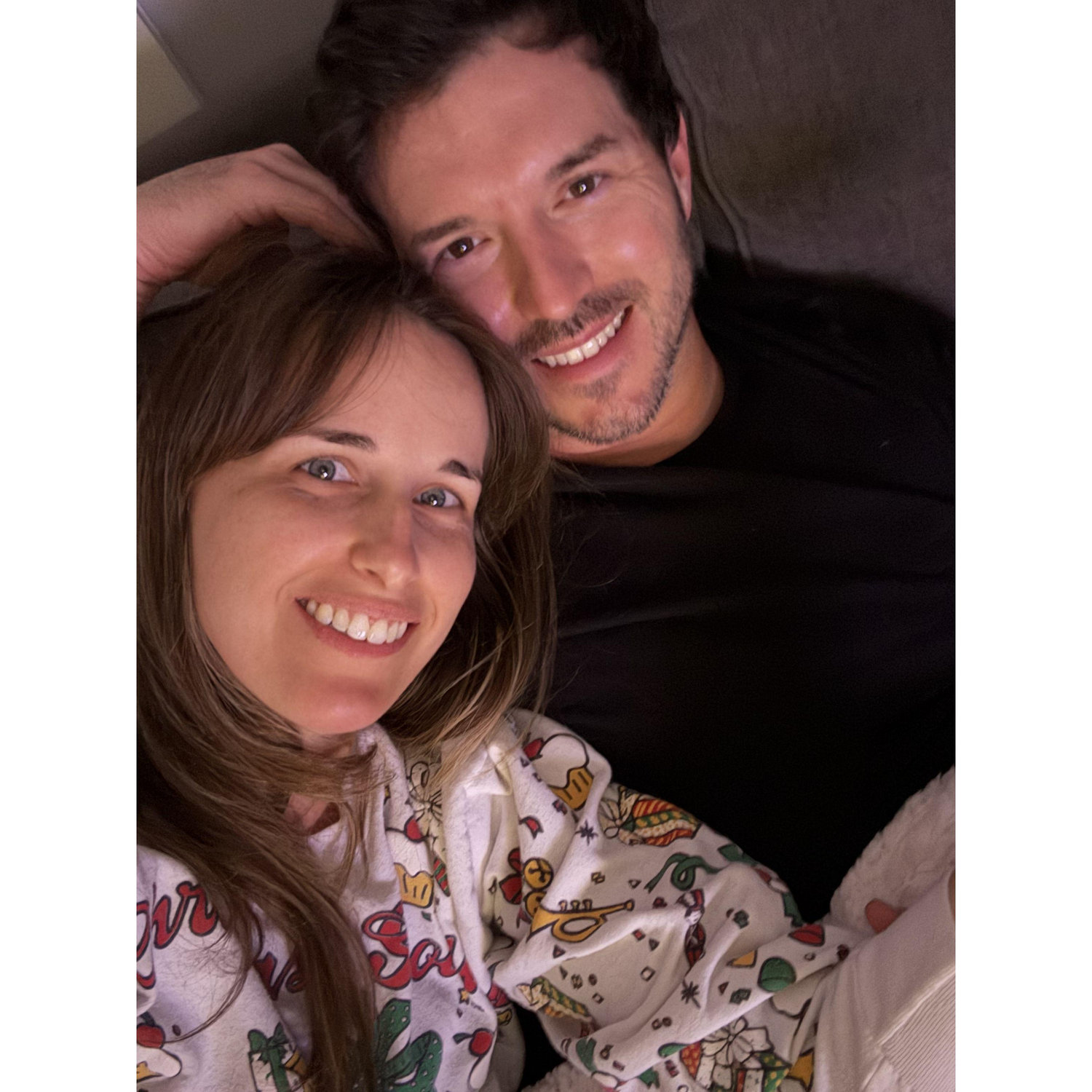 Our 1st Christmas. We forgot to take an official Christmas picture so we took a selfie.