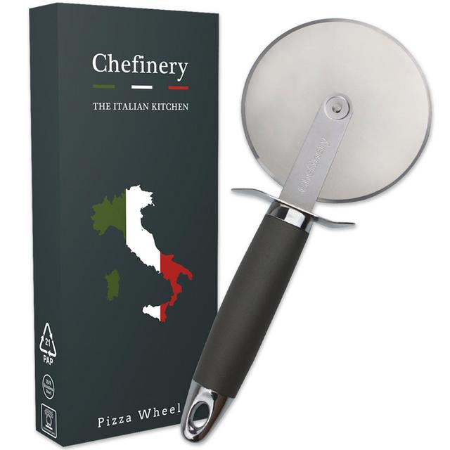 Professional Grade Pizza Cutter Wheel - Slices Quickly, Easily and Effortlessly - Razor Sharp 4&quot; Stainless Steel Blade with Comfortable Slip Proof Handle - Gourmet Quality Kitchen Tools for Home Cooks