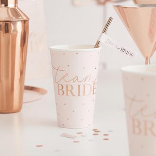 8-Pack Rose Gold Foiled Large Cups, Set of 5
