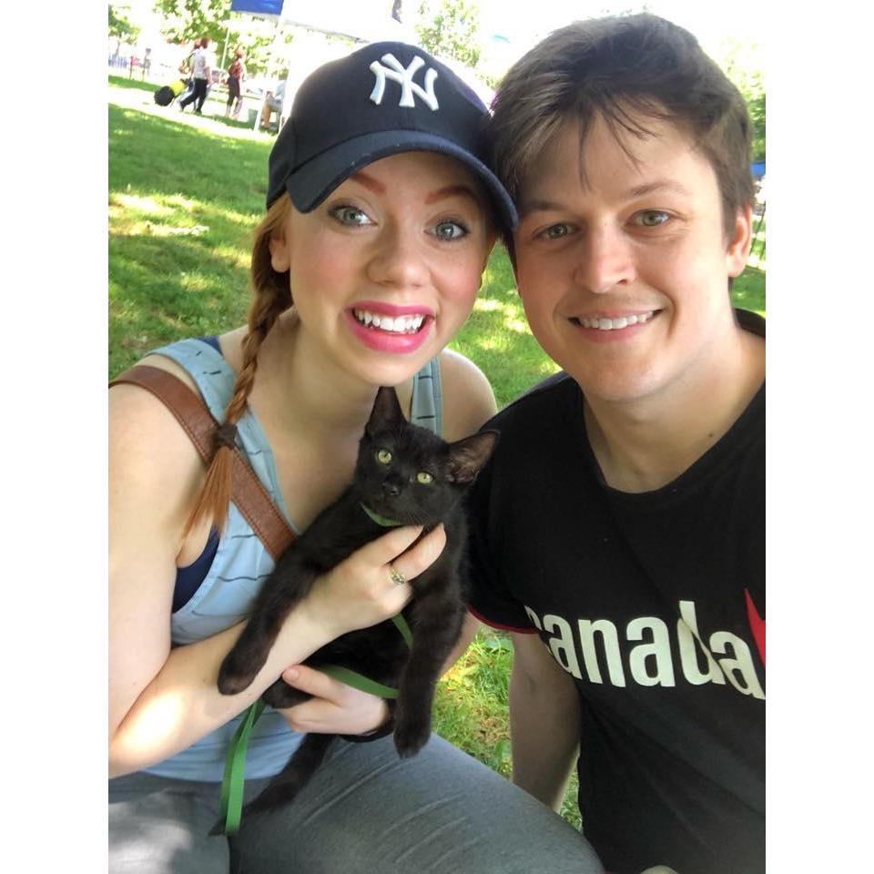 Family pic taken not long after we adopted our cat Scout!