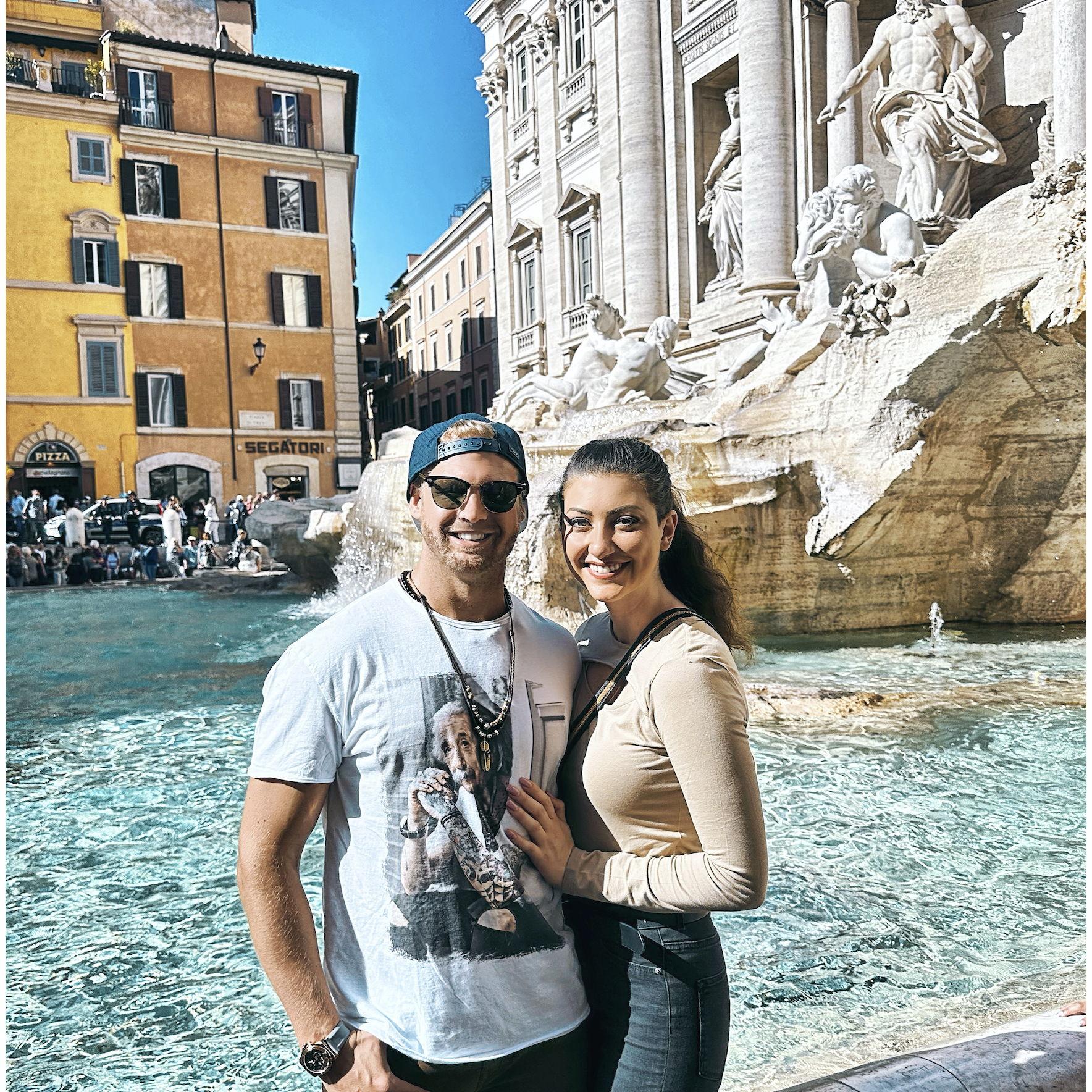 Making a wish at the Trevi Fountain...it came true