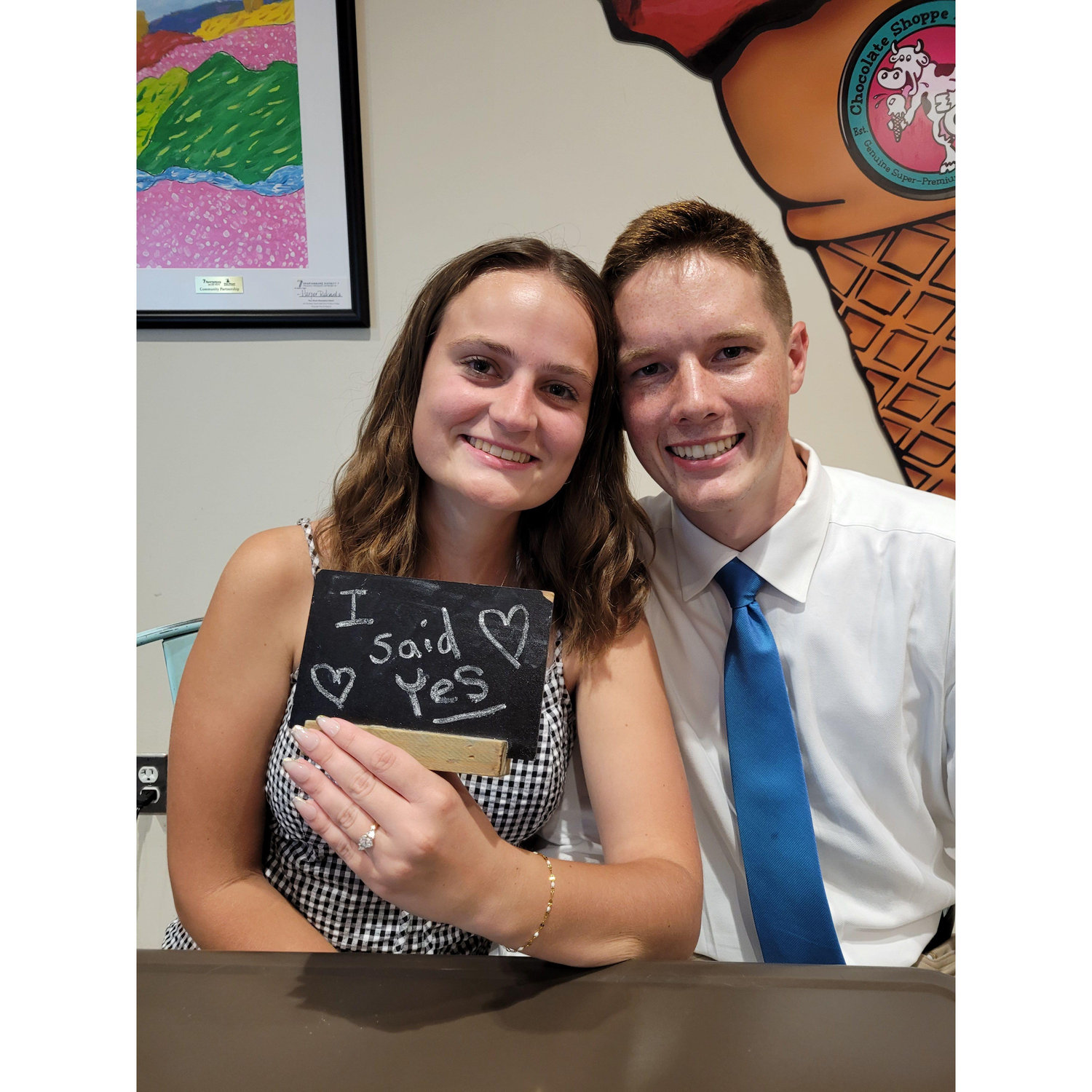 We went to get ice cream after we got engaged.