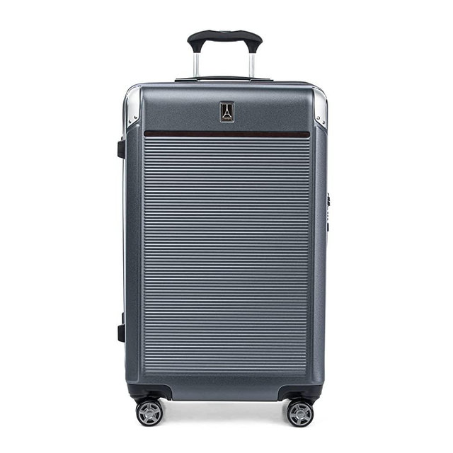 Travelpro Platinum Elite Hardside Expandable Spinner Wheel Luggage TSA Lock Hard Shell Polycarbonate Suitcase, Vintage Grey, Checked-Large 28-Inch