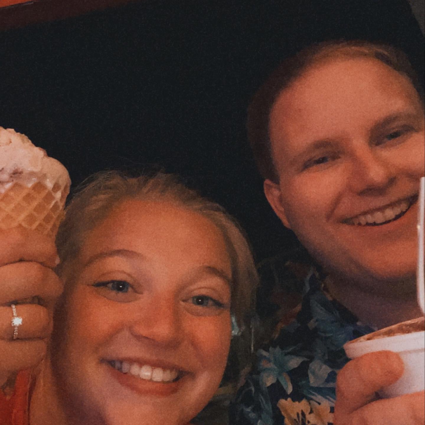 Ice cream right after Noah proposed!