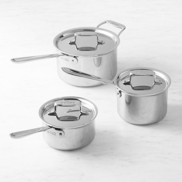 All-Clad d5 Stainless-Steel Saucepan Set of 3, 1 1/2-Qt., 2-Qt., & 4-Qt.