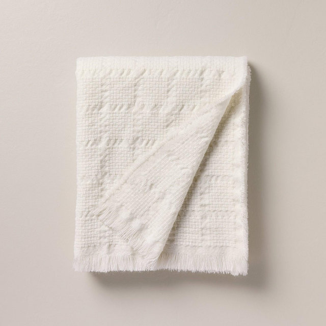 Woven Grid Throw Blanket Sour Cream - Hearth & Hand™ with Magnolia