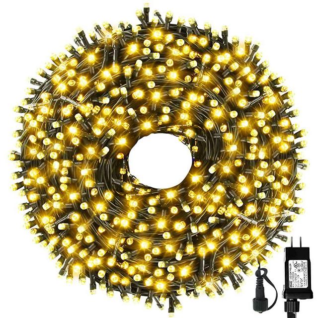 MZD8391 105FT 300LEDs Christmas Lights Outdoor Indoor 8 Modes for Christmas Tree Party Decoration, 100% UL Listed (Warm White)