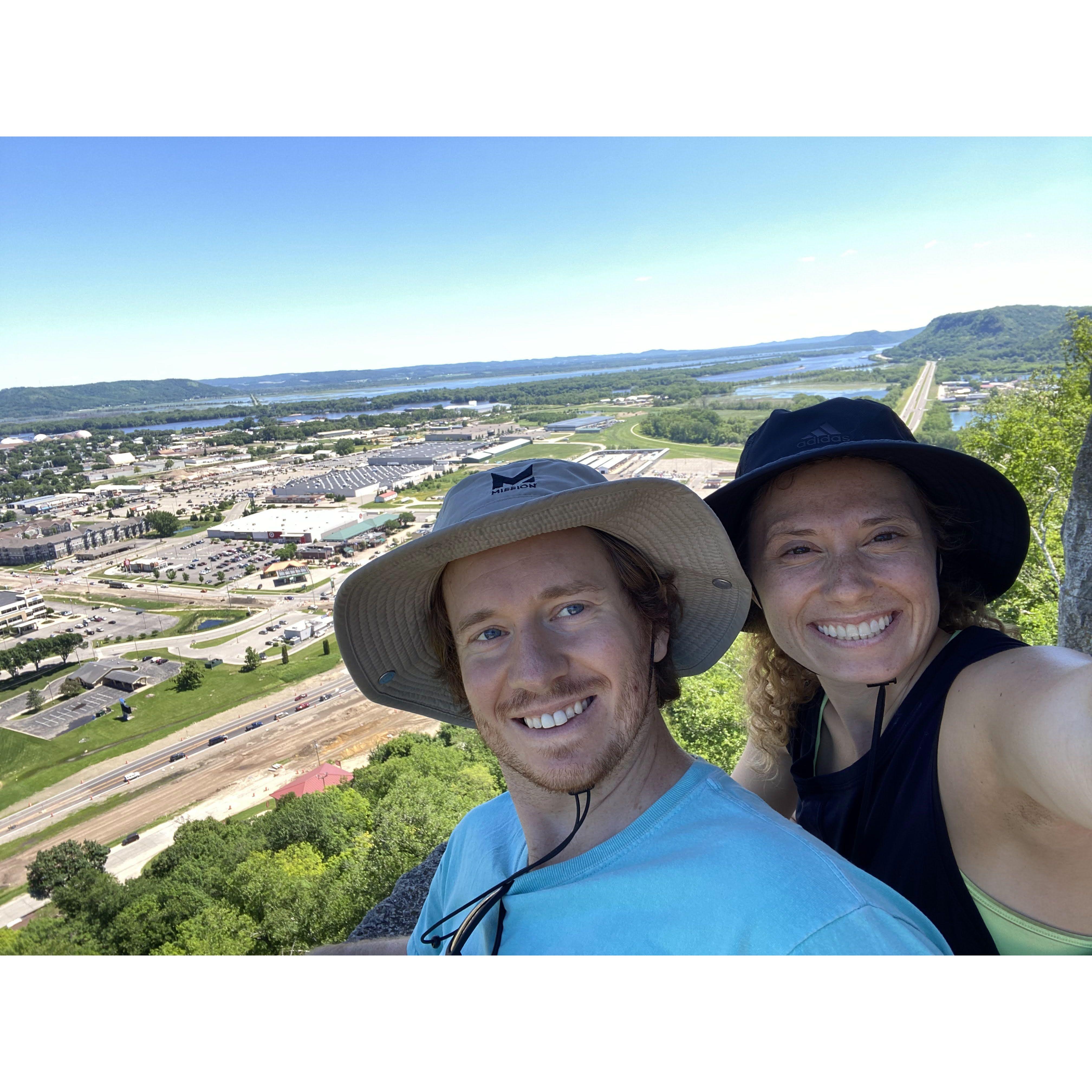 Hiking in Winona, WI, Summer 2022.