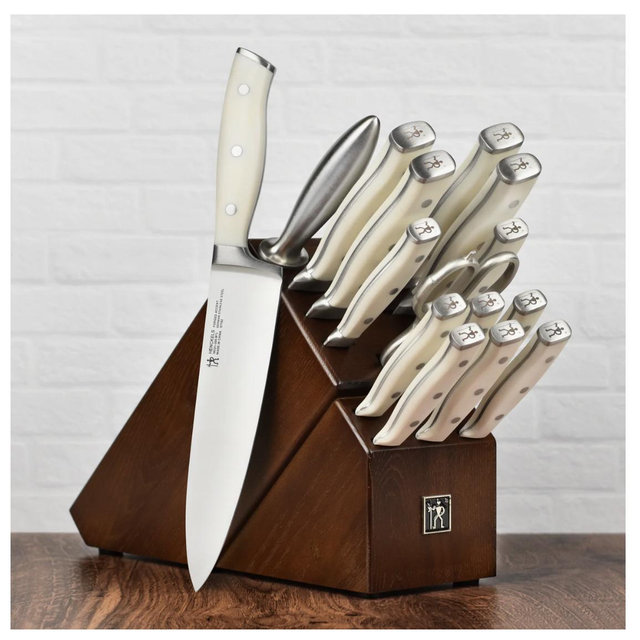 Henckels Forged Accent 16 Piece Off-White Knife Block Set