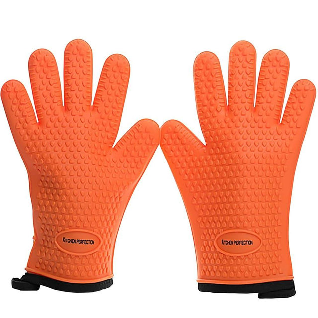 KITCHEN PERFECTION Silicone Smoker Oven Gloves -Extreme Heat Resistant BBQ Gloves -Handle Hot Food Right on Your Smoker Grill Fryer Pit|Waterproof Oven Mitts Grill Gloves |Superior Value Set+3 Bonuses