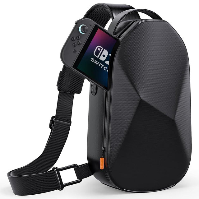 COOWPS Sling Bag for Nintendo Switch 2 (2025)/ROG Xbox Ally X/Switch OLED/Steam Deck, Portable Crossbody Bag with EVA Hard Shell Thickened Lining Full Protection for Switch 2 Accessories