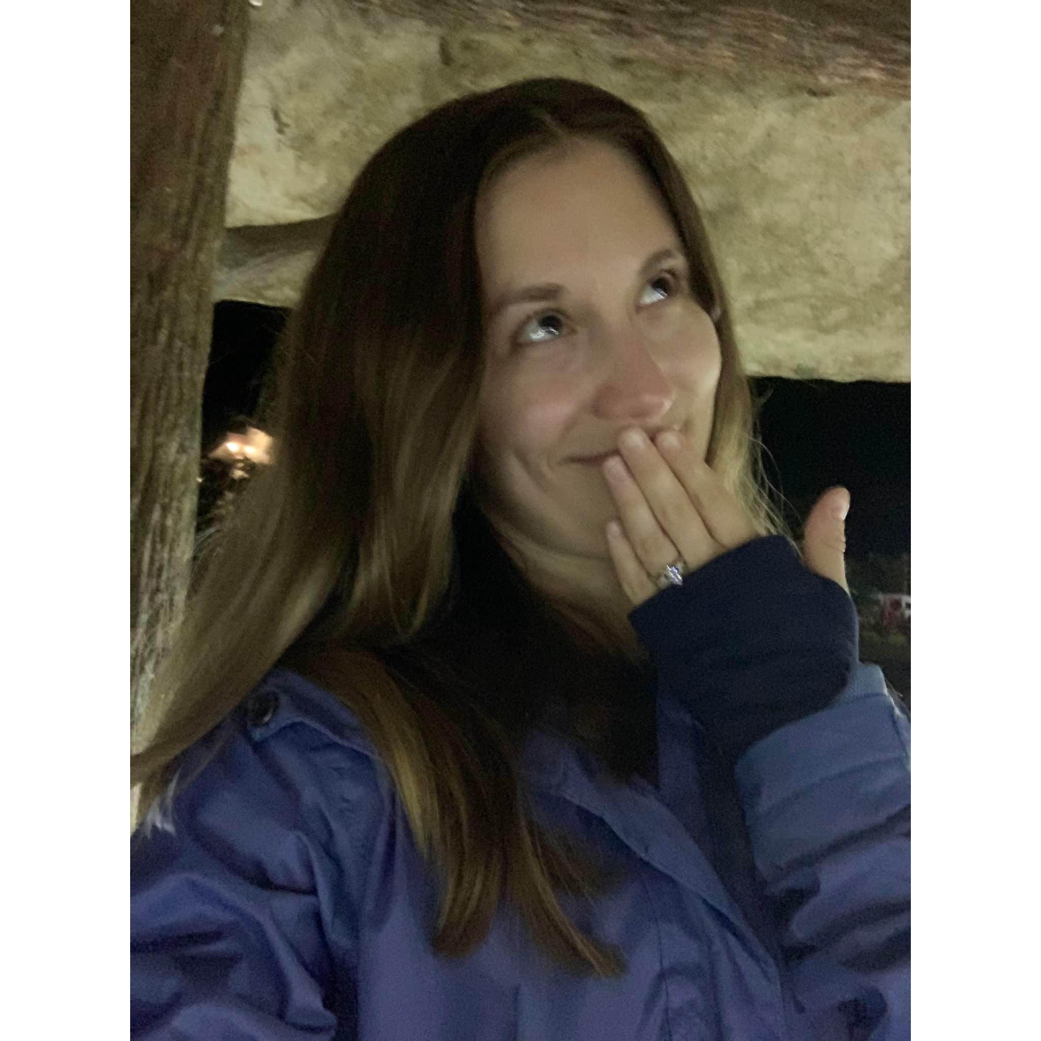 Crying right after he proposed