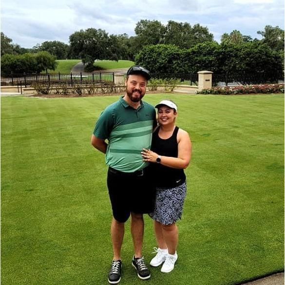 This is right after Steven proposed at TPC Sawgrass!