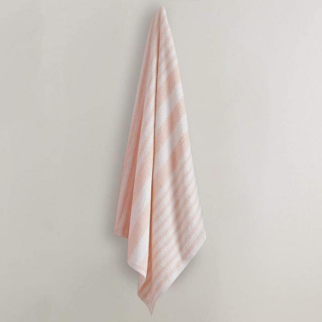 Martex Tropical Stripe Pool, Beach Towel, Peach