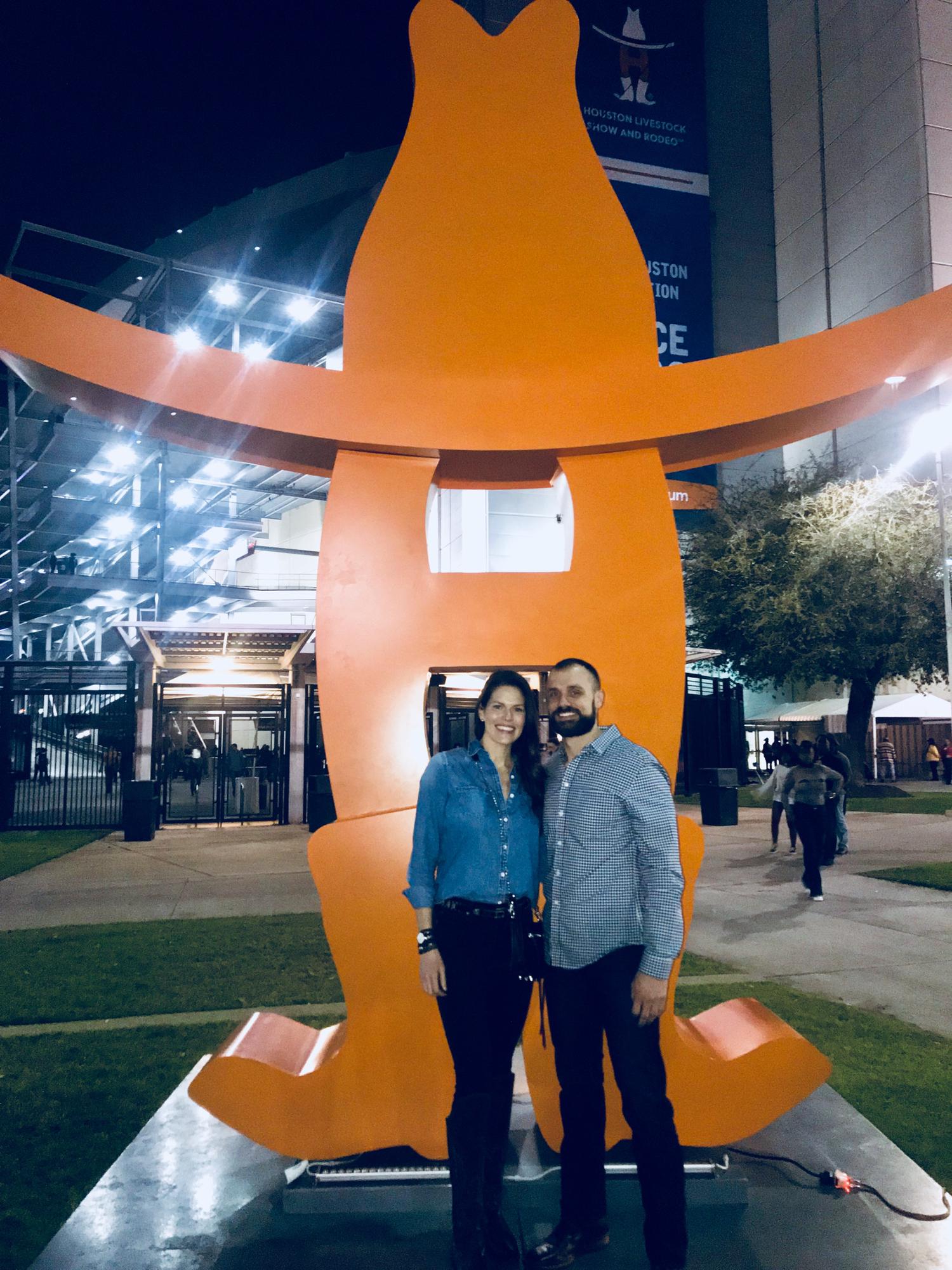 First trip to visit Houston to see Bethany's sister, Chrissy, during the rodeo 3/2018.