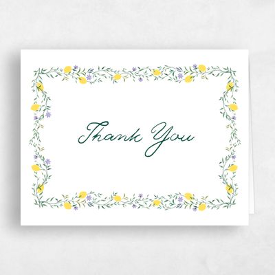 White Whimsical Wedding Thank You - Brume Landscape