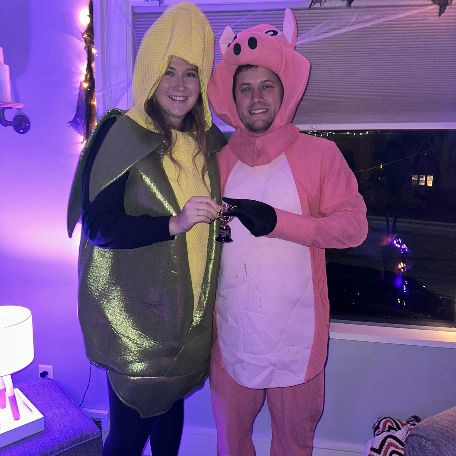 Pig and Corn winning best costume- Halloween 2023