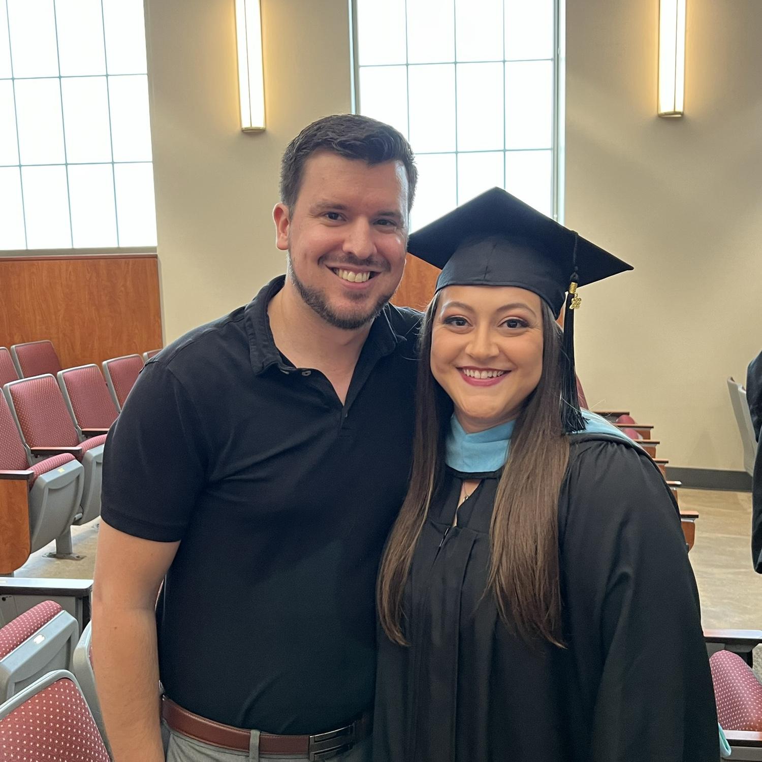 Julie's graduation from graduate school in 2022 at Slippery Rock