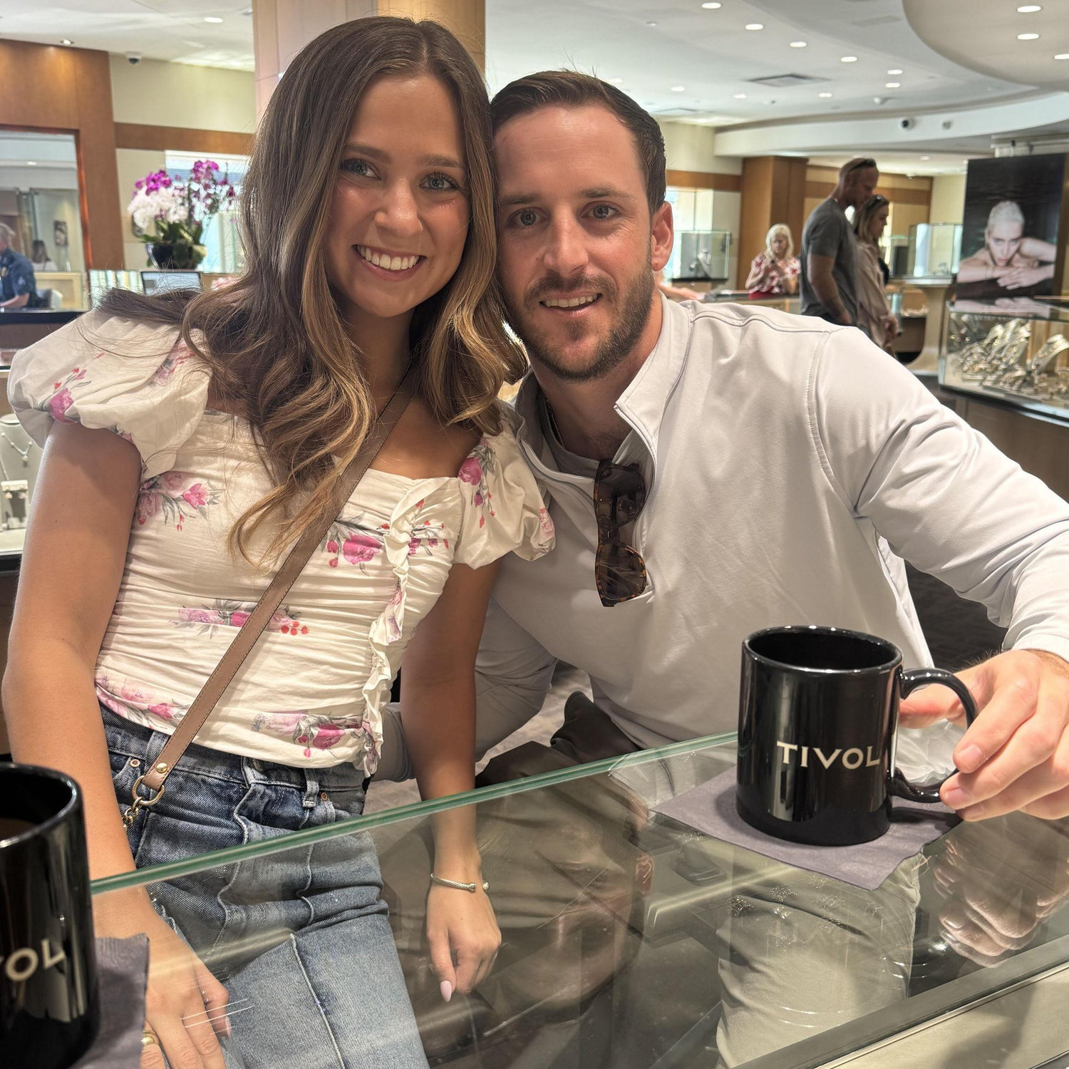 Ring shopping in April of 2025. Finally able to share these photos! I tried on a few at a generic diamond store and later, Jake designed my ring so I would be surprised.