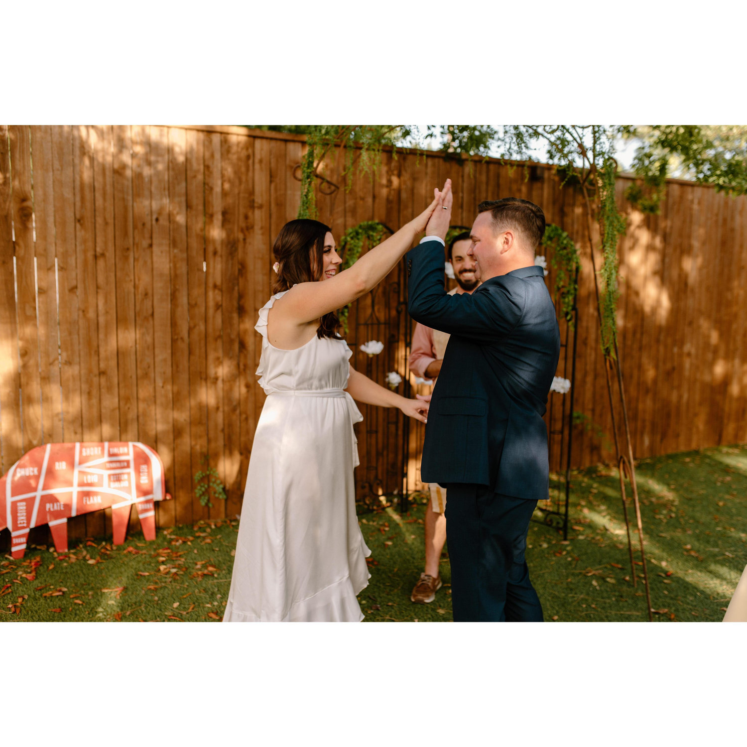 High five! We're married!