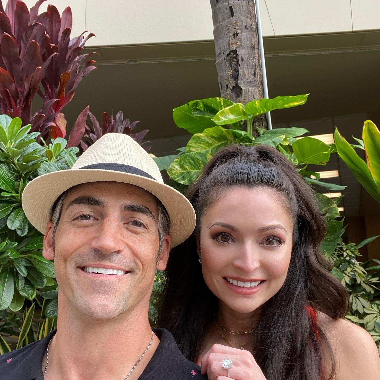 On our way to Luau dinner after our engagement in O'ahu
