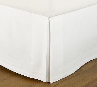 PB Essential 300-Thread-Count Bed Skirt, 14" Drop, Queen, White