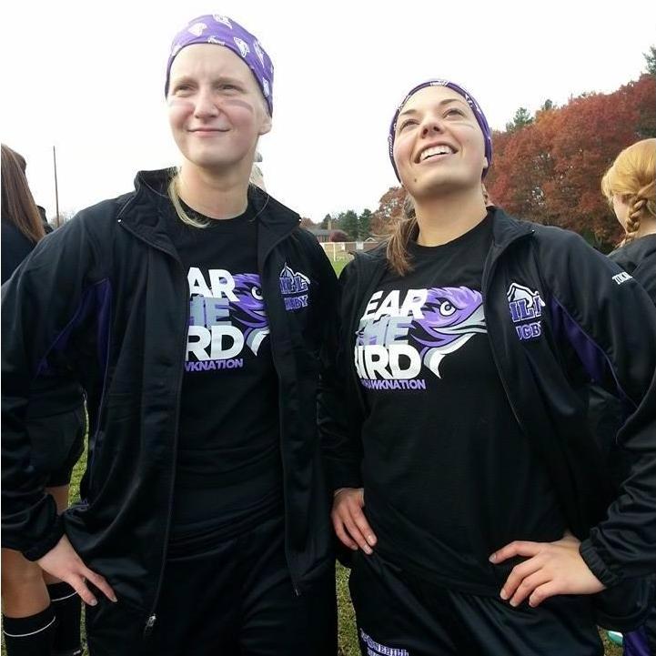 We met playing rugby at Stonehill College back in 2012, so this may be one of our first photos together, right as we "twin" before a game.