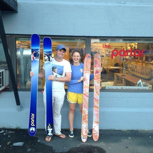 The finished products after a build your own ski class