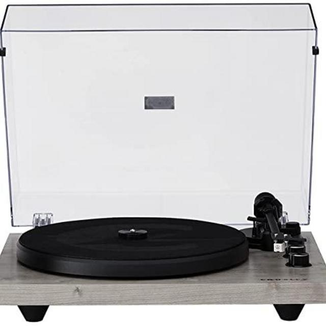 Crosley C62B-GY Belt-Drive 2-Speed Vinyl Bluetooth Turntable with Included Speakers, Built-in Amplifier, and Anti-Skate, Gray