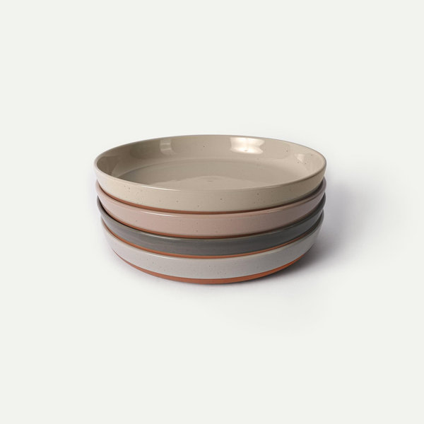 Rimmed & Flat Pasta Dishes - Set of 4, Color: Assorted Neutrals