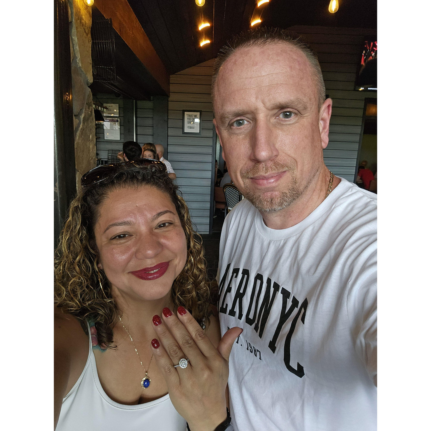 Dinner at Doc and Bubbas,
I said yes to my forever partner in crime. Let the next chapter of adventures begin! And We're Off.....