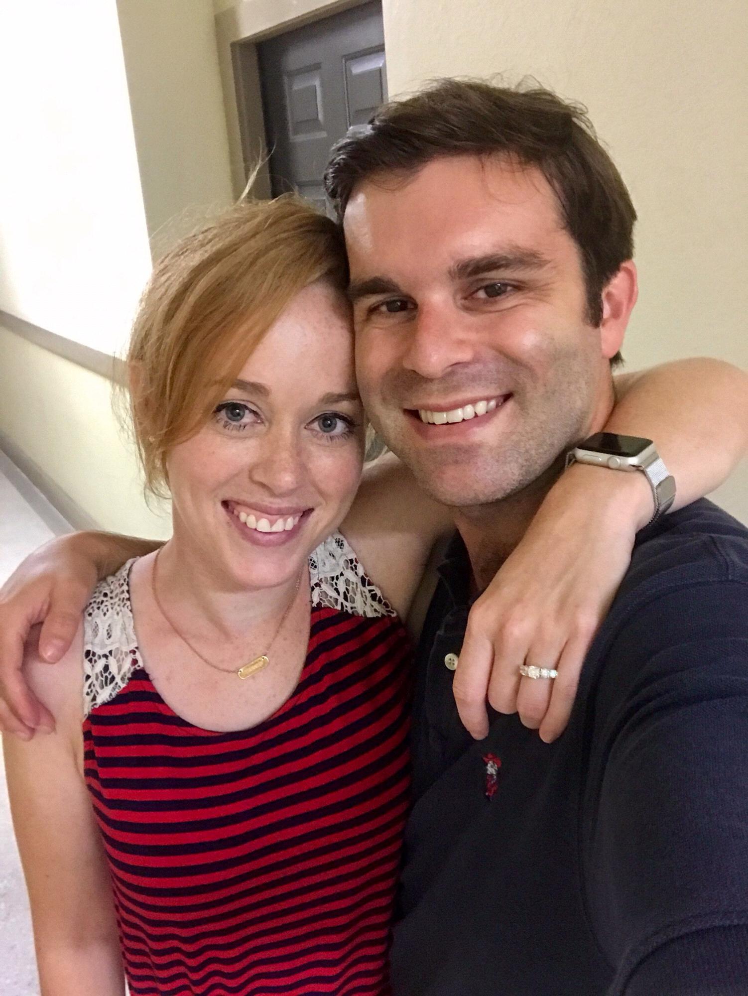 August 31, 2017 - He proposed. She said "Are you kidding me? Yes!"