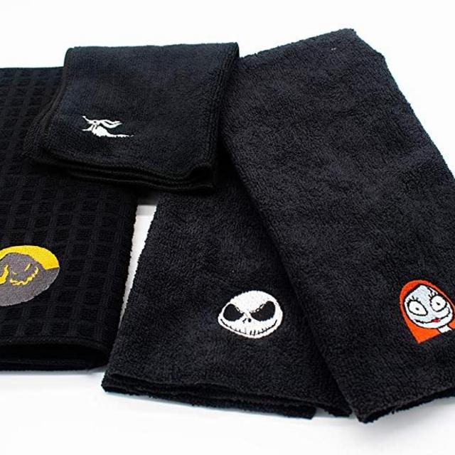Four Piece Kitchen Linen Set - Nightmare Before Christmas - Two Towels, a Dishcloth, and a Drying Mat