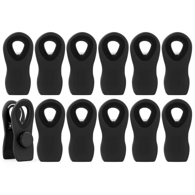 12 Pack Magnetic Chip Clips, Bag Clips Food Bag Clips for Food Packages, Kitchen Clips with Magnet for Fridge, Plastic Assorted Colors Bag Clips for Food Storage, Snack Bag and Chips Bag