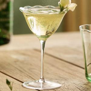 Ruffled Green Glass Coupe