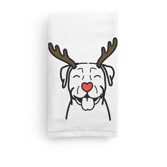 Inkopious Red Nose Pitbull Terrier Decorative Hand Towel - Christmas Holiday Home Decoration