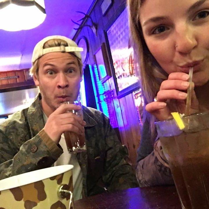 One of our first pictures together, at a dive bar in Keene