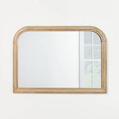 36" x 26" Wooden Mantel Decorative Wall Mirror Natural - Threshold™ designed with Studio McGee