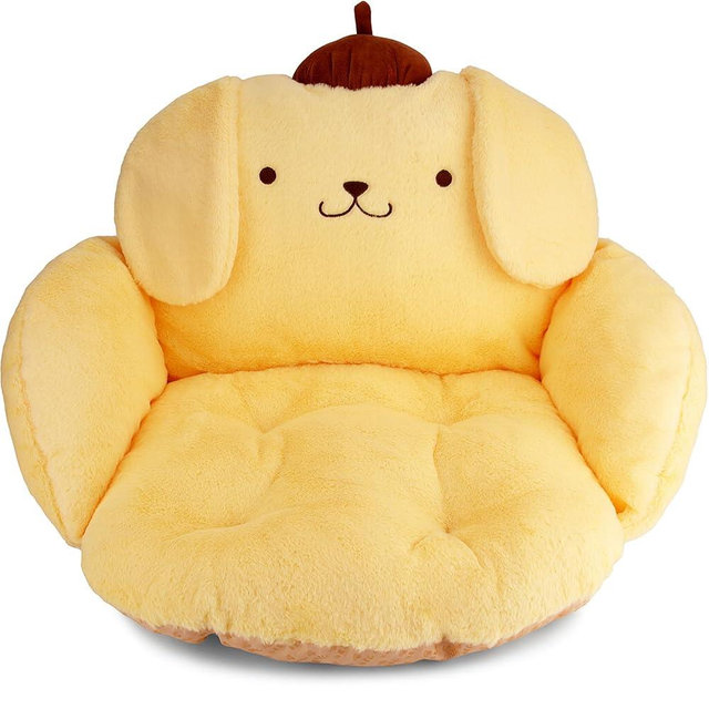 Juju Yellow Kawaii Cushion - Kawaii Room Decor - Seat Cushions for Office Chairs - Office Chair Cushions - Car Seat Cushion - Gaming Room Decor - Gaming Desk Accessories Floor Pillow (Yellow)