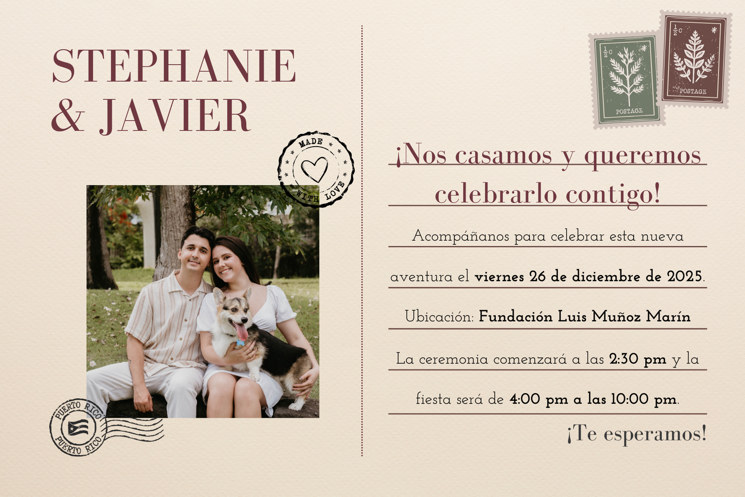 The Wedding Website of Stephanie Jiménez Rivera and Javier García Quiñones