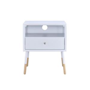 Sonria II White and Natural End Table