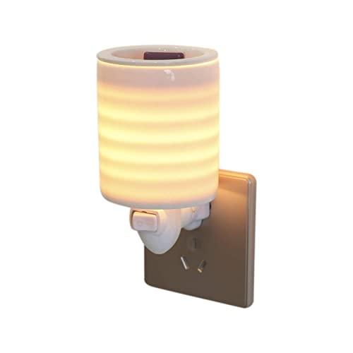 Cocopin Plug-in Tranquil Stripe Wax Warmer, Electric Cube Melter for Scents and Fragrance, Kitchen, Bathroom, Home Decor, Air Freshener Night Lamp, 4 Lavender Melts