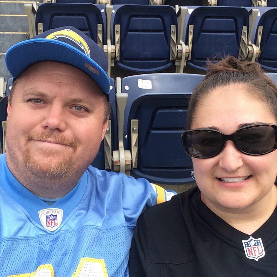 First NFL game together back in October of 2015... the RAIDERS clobbered the Chargers!