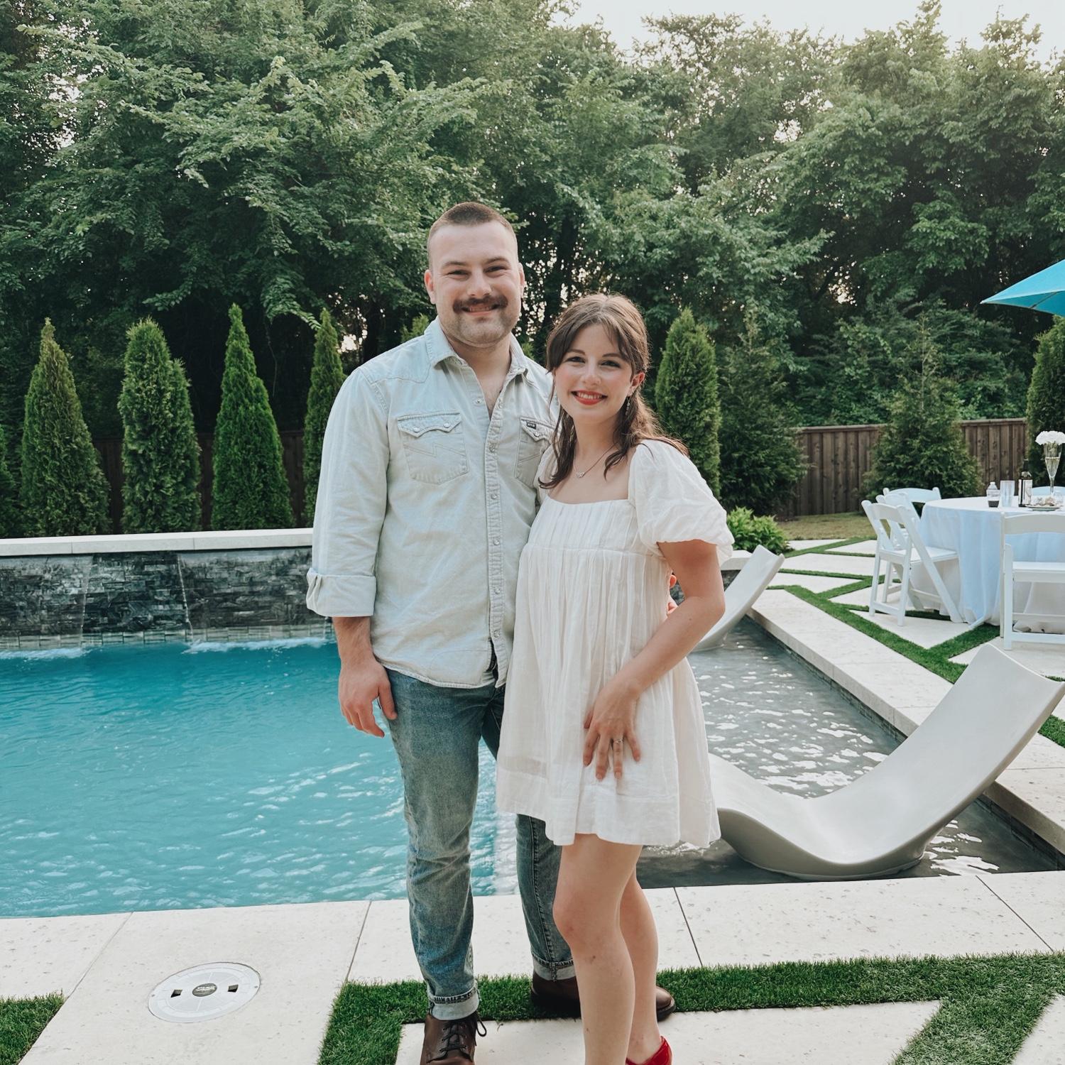 Taken at our engagement party, hosted by Christy Ivey and Melissa Udouj 🤍
