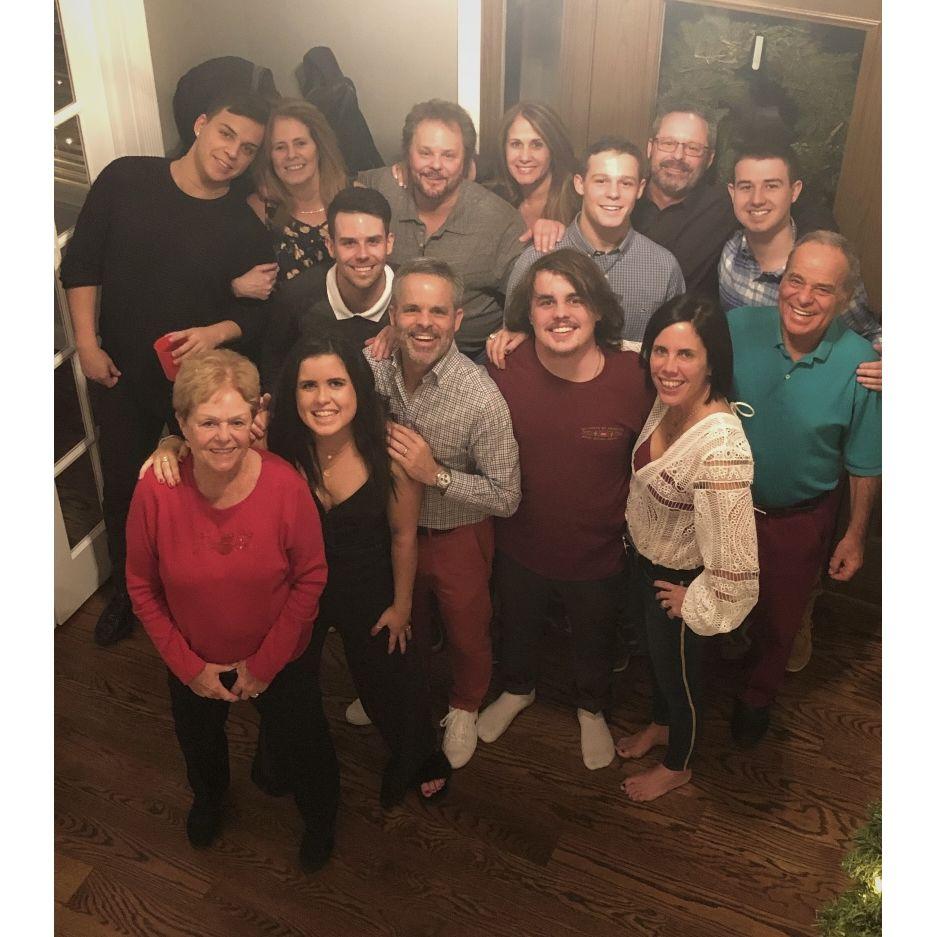 Zack and some of his Pettoruto family on Christmas Eve in college.