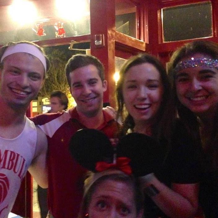 First picture together at White Horse (RIP) on Halloween. Jake was "Jake from State Farm" and Emily had a twisted ankle so she went as the leg lamp from Christmas Story, 2014
