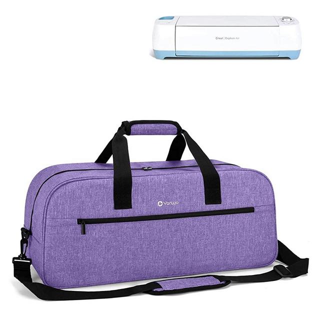 Yarwo Carrying Case for Cricut Maker, Cricut Explore Air (Air 2), Silhouette Cameo 3 and Cameo 4, Die-Cut Machine Travel Tote Bag with Pockets for Craft Tools and Supplies, Purple